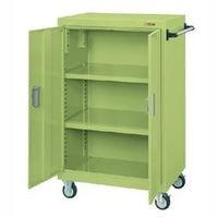 サカエ パネルワゴン(中量タイプ/均等耐荷重200kg/ゴム車/H1200mm/移動式/扉付) PKWー6ALN 1台（直送品）