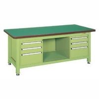 サカエ 超重量作業台(Wタイプ/均等耐荷重3000kg/サカエリューム天板/H740mm/固定式/キャビネット付) WFー83F3B 1台（直送品）