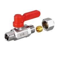 エスコ R 3/8”x10.0mm ミニボールバルブ(ロングハンドル) EA425AG-43 1セット(4個)（直送品）