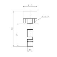 エスコ 6mm プレッシャーゲージ(ニップルタイプ) EA425PW-6 1セット(3個)（直送品）
