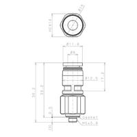 エスコ M 5 x 6mm ロータリーストレートユニオン EA425MA-65 1セット(3個)（直送品）