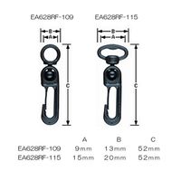 エスコ 15mm ナスカン(プラスチック製・5個) EA628RF-115 1セット(100個:5個×20袋)（直送品）