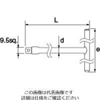 エスコ 3/8”DRx115mm T型ハンドル EA618PB-7 1セット(3本)（直送品）