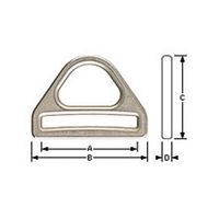 エスコ 30mm D型リング(亜鉛ダイカスト製・5個) EA628RL-530 1セット(100個:5個×20袋)（直送品）