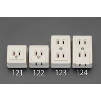エスコ 125V/15A 角型コンセント(3口) EA940CG-124 1セット(10個)（直送品）
