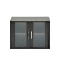 YAMAZEN　ミニ食器棚　幅600×高さ450mm　ダークブラウン　（直送品）