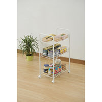 YAMAZEN　スチールワゴン　3段　ホワイト　（直送品）