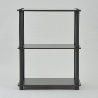 YAMAZEN　システムラック　3段　ダークブラウン/ブラック　（直送品）