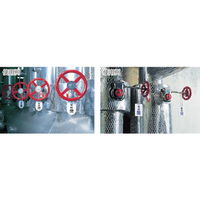 トラスコ中山 TRUSCO バルブ開閉表示板長角型 常時開・5枚組・65X45 T454-22 1組(5枚) 437-2921