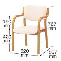 アイリスチトセ　福祉用イス　ナチュラル／アイボリー　MN-MCL10　1脚　（直送品）