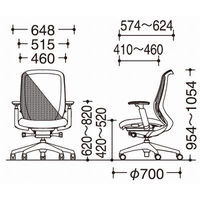 C687BW FSF1|オカムラ シルフィー ハイバック 布張 白ボディ アルミ脚 可動肘 ブラック 1脚（直送品）