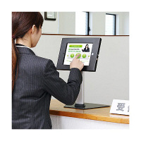 【処分品】サンワサプライ　セキュリティボックス付きiPadスタンド　W315.5×D237×H330.5（支柱）mm　ブラック/シルバー　（直送品）