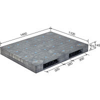 サンコー　パレット　R2-1114F-3孔有　PP　81205302GL803　（直送品）