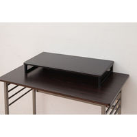 YAMAZENデスク上スタンド 机上台 モニター台 幅590×奥行250×高さ80mmブラック/ブラックDTS-5925(BK/BK)