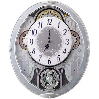 RHYTHM（リズム）スモールワールドビスト 掛け時計 [電波 ステップ チャイム] 379×85×457mm 4MN537RH04 1個（直送品）