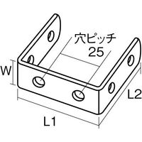 エスコ 102x52x19mm コ型連結金具(スチール製) EA951EA-268A 1セット(20個)（直送品）