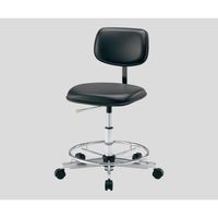 アズワン クリーンカラフルスタンダードチェア(クラス100対応) 足掛リング有り ブラック LSC-BKR 1脚 2-670-01（直送品）