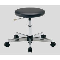 アズワン クリーンカラフルラウンドチェア(クラス100対応) 足掛リング無し ブラック LRC-BK 1脚 2-671-01（直送品）