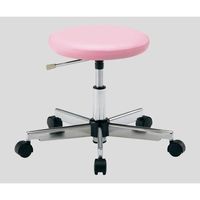 アズワン クリーンカラフルラウンドチェア(クラス100対応) 足掛リング無し ピンク LRC-P 1脚 2-671-02（直送品）