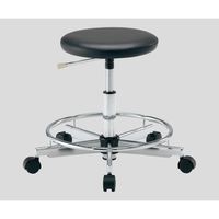 アズワン クリーンカラフルラウンドチェア(クラス100対応) 足掛リング有り ブラック LRC-BKR 1脚 2-672-01（直送品）