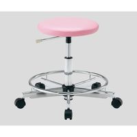 アズワン クリーンカラフルラウンドチェア(クラス100対応) 足掛リング有り ピンク LRC-PR 1脚 2-672-02（直送品）