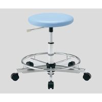 アズワン クリーンカラフルラウンドチェア(クラス100対応) 足掛リング有り ブルー LRC-BR 1脚 2-672-03（直送品）