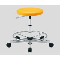 アズワン クリーンカラフルラウンドチェア(クラス100対応) 足掛リング有り オレンジ LRC-OR 1脚 2-672-04（直送品）