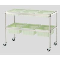 アズワン バスケットワゴン 2段 バスケット6個使用可 (SUS304製) 3-1524-03 1台（直送品）