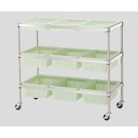 アズワン バスケットワゴン 3段 バスケット9個使用可 (SUS430製) 3-1544-04 1台（直送品）