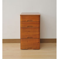 YAMAZEN　ミニチェスト　4段　幅300×奥行350×高さ545mm　オークブラウン　（直送品）