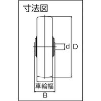 トラスコ中山 TRUSCO キャスター TYSシリーズ 車輪のみ ゴム 125φ TYSW-125 1個 484-7598（直送品）
