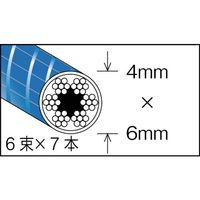 トラスコ中山 TRUSCO メッキ付ワイヤロープ PVC被覆タイプ Φ4(6)mmX100m CWP-4S100 1巻 489-1236（直送品）