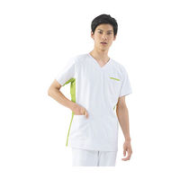 住商モンブラン ジャケット（半袖） 医務衣 医療白衣 男女兼用 白/グリーン M 72-944 1枚（直送品）