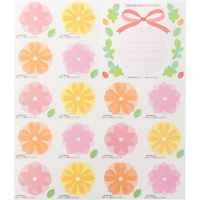 デザインフィル カラー色紙用 寄せ書きシール 16枚 半透明 花柄 82237006 1個