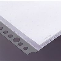 リヒトラブ クリヤーポケット 1組=10枚入 中台紙付 B4S 36穴 藍 N-2007 1組