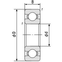 北日本精機 ステンレス深溝玉軸受6810H 2RS（内径50mm外径65mm幅7mm）　1セット(2個入)（直送品）