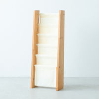 永井興産 キャンバスマガジンラックS 幅275×奥行150×高さ750mm ブラウン NK-811BR-8 1セット(8台入)（直送品）