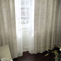 スミノエ DISNEY セミオーダー カーテン ミッキー スリップリーフ 1100×950mm シルバー １セット(2枚入)（直送品）