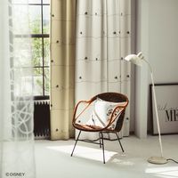 スミノエ DISNEY セミオーダー カーテン ミッキー ライン 1600×1100mm ベージュ １セット(2枚入)（直送品）