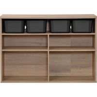 アイリスオーヤマ ラウンドシェルフ ワイドタイプ RUS-97W エイジングオーク 1台（直送品）