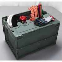 トラスコ中山 TRUSCO オリコン 蓋つき折りたたみコンテナ 50L グレー CT50-GY 1個 257-8174（直送品）