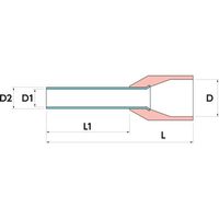 トラスコ中山 TRUSCO フェルール圧着端子 絶縁スリーブ付き 4ー12 100個入 FT4012-GY 1袋(100個)（直送品）
