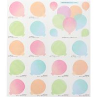 デザインフィル カラー色紙用 寄せ書きシール 16枚 半透明 風船柄 82236006 1個