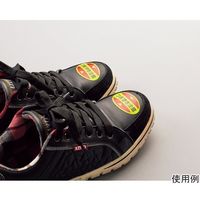 日本緑十字社 つま先用注意喚起ステッカー(安全靴用) つまずき注意 STPSー16 30×50 蛍光エンビ 404116 1組(10枚)（直送品）