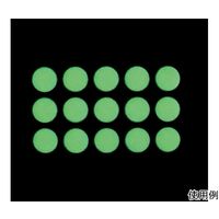 日本緑十字社 「超」高輝度蓄光ステッカー SAF10P 10mmΦ PET 15個組 364003 1組(15個) 64-9538-90（直送品）