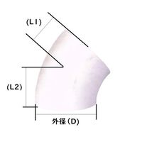 山脇産業 エルボ(ステンレス・SUS304)45度 114.3mm AQ-L114 1本 64-9730-19（直送品）