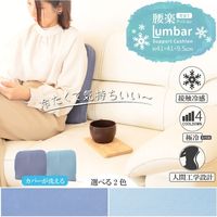 1枚 接触冷感 腰楽 クッション 低反発 ブルー 約40×40×3.5cm ひんやり クール 座布団 シートクッション 冷たい 腰痛（直送品）