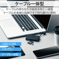 カードリーダー USB2.0 ケーブル収納タイプ ブラック MR-K304BK エレコム 1個（直送品）