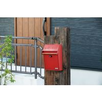 セトクラフト SI-3942-RD 壁掛けポスト(GALVA)レッド 1個（直送品）