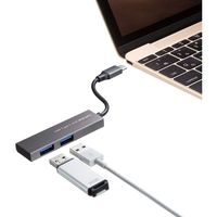 サンワサプライ USB Type-C 2ポートスリムハブ USB-3TCH24SN 1個